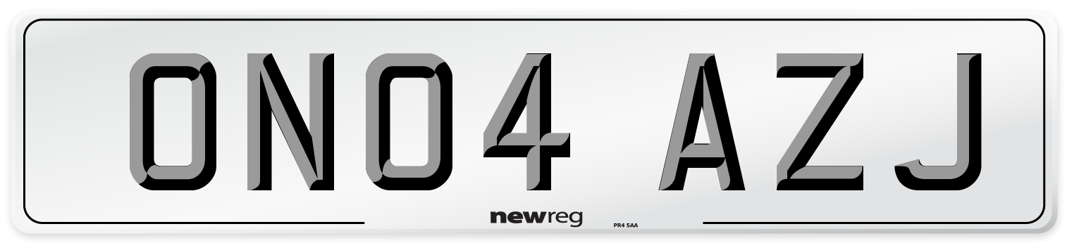 ON04 AZJ Number Plate from New Reg